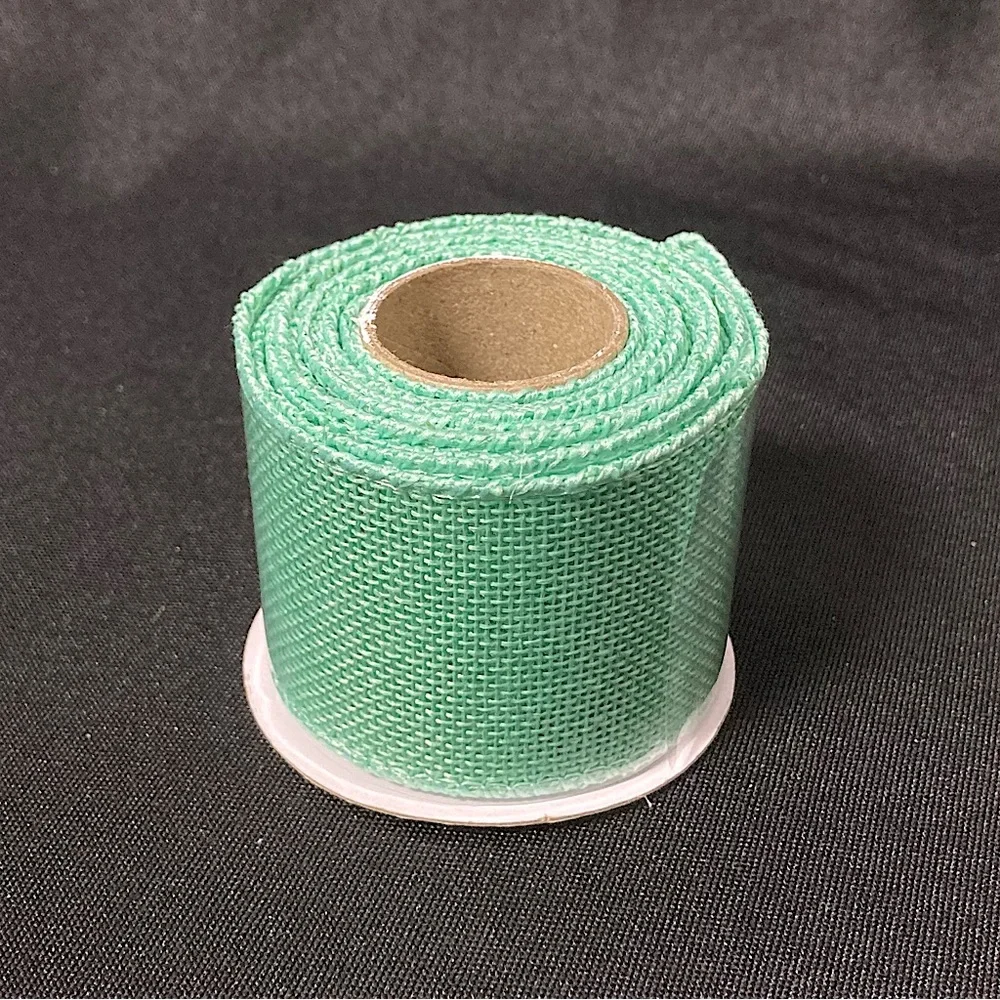 ⭐️ Floral Garden Sea Green Burlap Craft Ribbon 2” x 108”